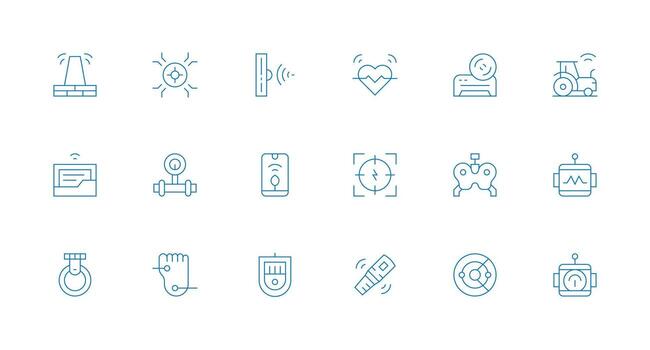 Sensor featuring 18 Icons in Minimal Line Design Flexible Icon System for Web Interfaces vector