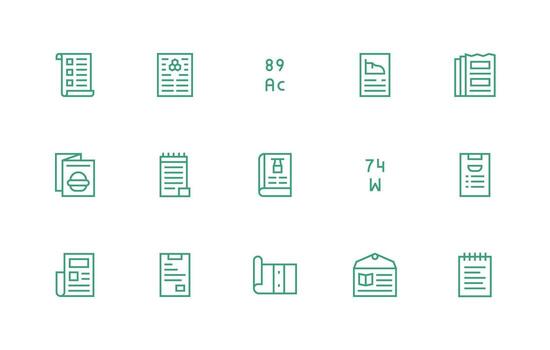 15 Icons for Specifications in Regular Line Format Core Icon Collection for Daily Tasks vector