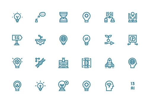 Innovation Set with 24 Thick Line Line Icons Icons Built for Visual Consistency Pack vector