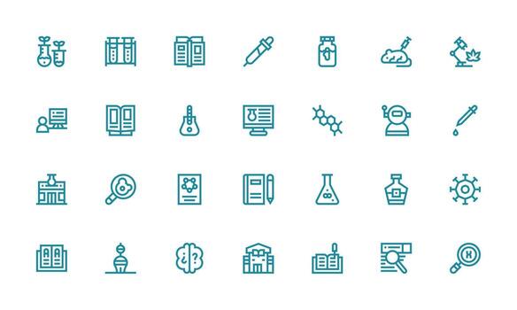 28 íconos para investigación en negrita línea formato web y aplicación icono paquete colección vector