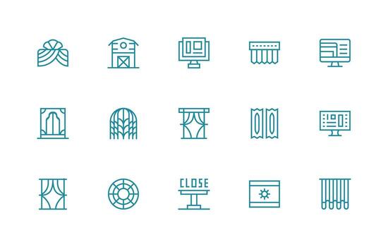 15 Regular Line Style Icons from Window Collection Clear and Concise Icon Set Collection vector