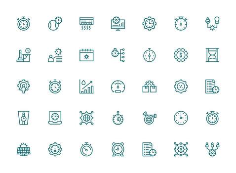 Regular Clean Line Icons from Efficiency Set with 35 Vectors Interface Icon Collection
