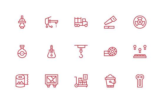 material visual paquete conteniendo 15 regular línea íconos digital producto íconos para rápido entrega vector