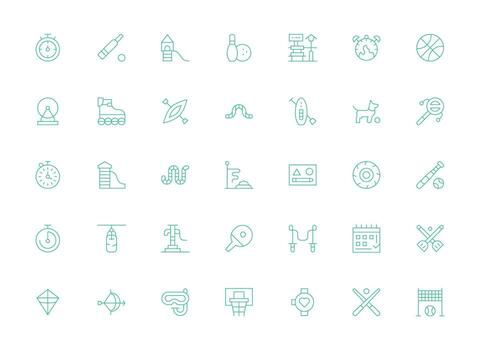 Activity Design Icons featuring 35 in Light Line Style Interface Icon Collection vector