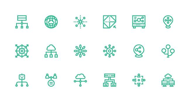 repartido diseño íconos presentando 18 en fuerte carrera línea estilo esencial icono colección vector