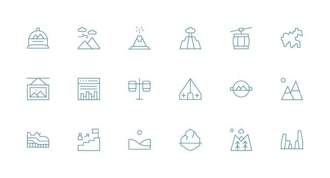 pico icono colección con 18 mínimo línea diseños limpiar icono conjunto icono paquete para ui proyectos vector