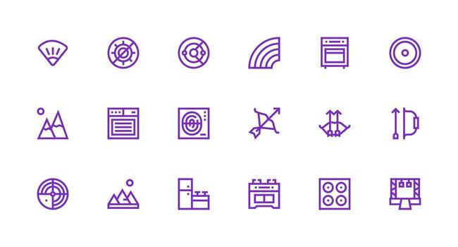 fuerte carrera línea estilo rango íconos con 18 vectores de confianza íconos para todas interfaces