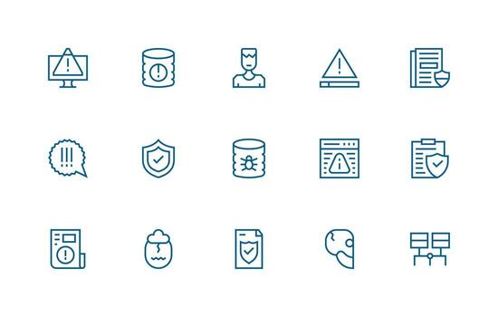 Data Integrity Visual Pack containing 15 Regular Line Icons Detailed Icon Collection for Design Systems vector