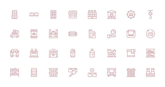 Logistic Set with 32 Thin Line Icons Optimized Icon Pack for Digital Products vector