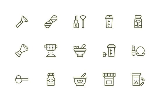 15 regular línea vectores para polvo tema alta resolución íconos para ninguna plataforma