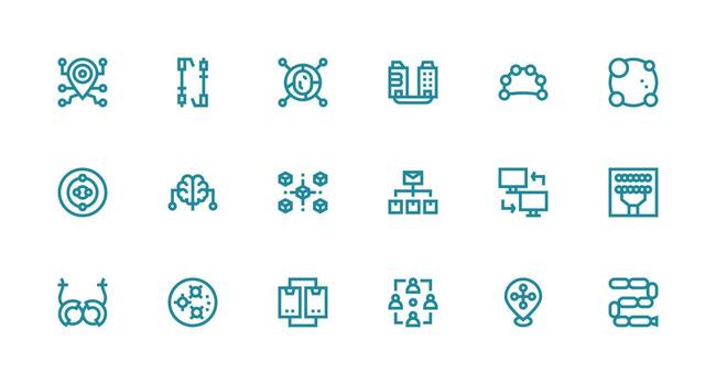 Strong Stroke Line Icons from Linked Set with 18 Vectors Design Ready Icon Set for Teams