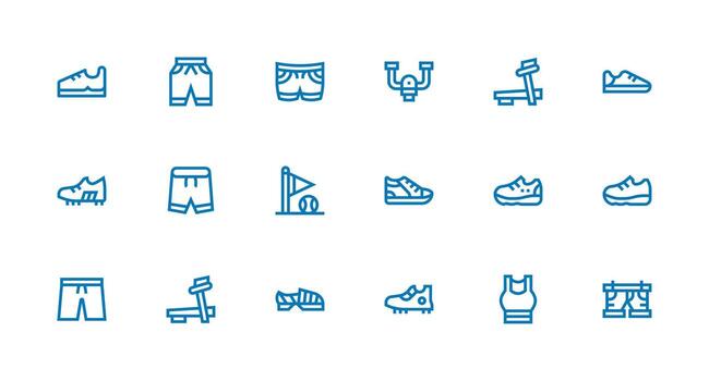 corriendo conjunto con 18 fuerte carrera línea íconos optimizado icono paquete para digital productos vector