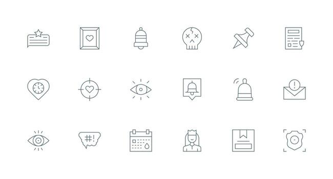 Important Icon Set with 18 Minimal Line Graphics Minimal Icon Pack vector