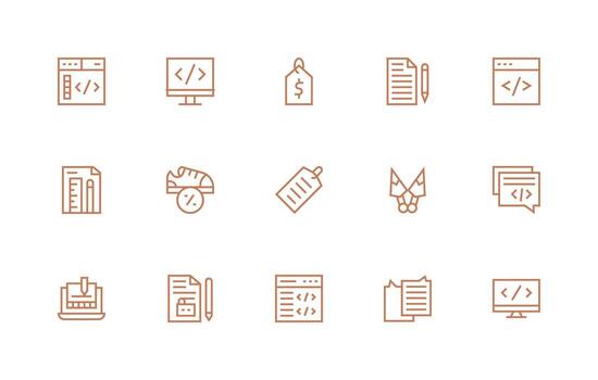 15 regular línea íconos para margen gráficos icono paquete para ui vector