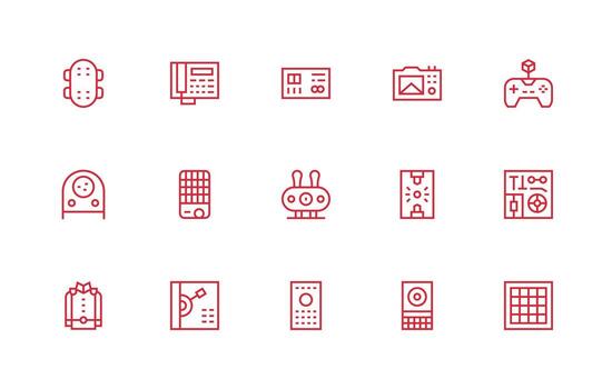 15 Regular Line Icons for Buttons Graphics Clean Icon Collection for Web Use vector