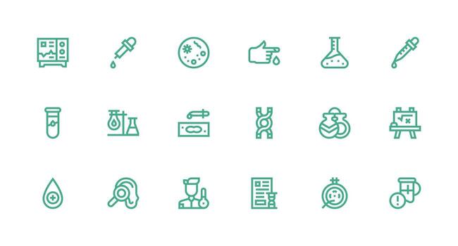 18 Strong Stroke Line Vectors for Test Theme Balanced Icon Set for Functional Design
