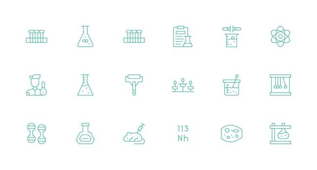 18 Minimal Line Icons for Experiment Graphics Organized Pack for Project Assets vector