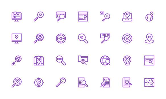 28 negrita línea diseños para encontrar íconos pulcramente diseñado íconos para web plataformas vector