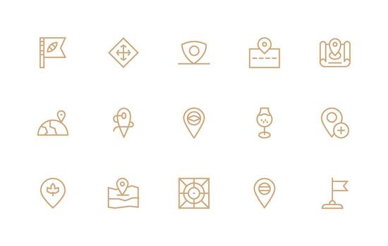 Position including 15 Regular Line Illustrations Clean Icon Set Icon Pack for UI Projects vector