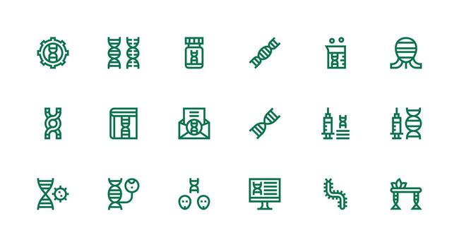 Strong Stroke Line Icons from Genetic Set with 18 Vectors Core Icon Collection for Daily Tasks