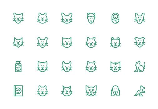 Adorable Icon Set with 24 Thick Line Line Graphics Icon Set for Apps vector