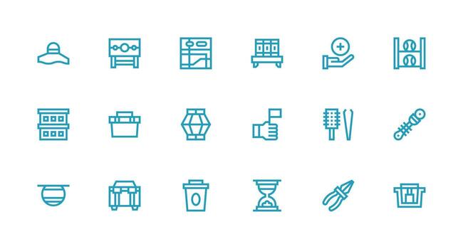 18 íconos para sostener en fuerte carrera línea formato sensible icono conjunto para flexible diseños vector