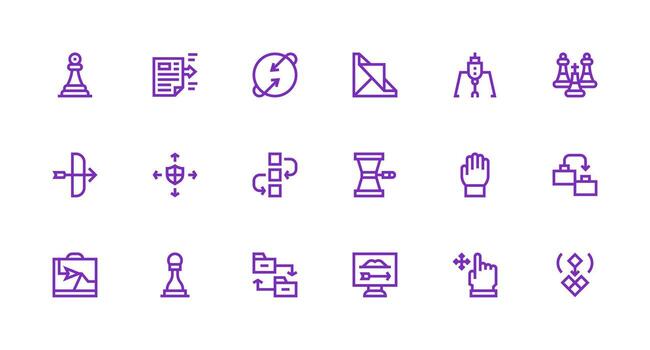 moverse icono conjunto con 18 fuerte carrera línea gráficos bien estructurado íconos para creativo utilizar vector