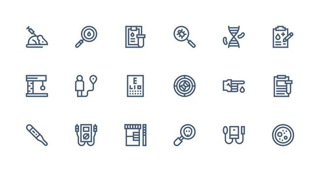 pruebas diseño íconos presentando 18 en fuerte carrera línea estilo versátil icono colección para diseñadores vector