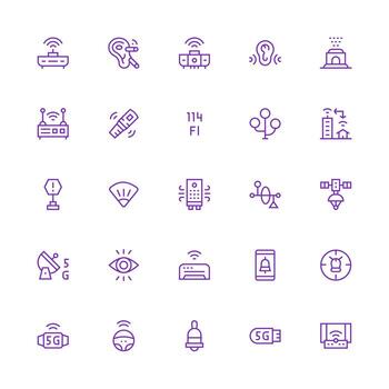 25 Icons for Signal in Medium Stroke Outline Format Multi-Purpose Icon Set vector