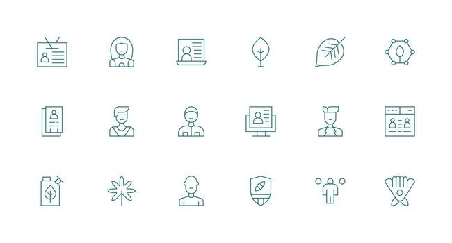 bio diseño íconos presentando 18 en mínimo línea estilo agudo íconos para presentaciones vector