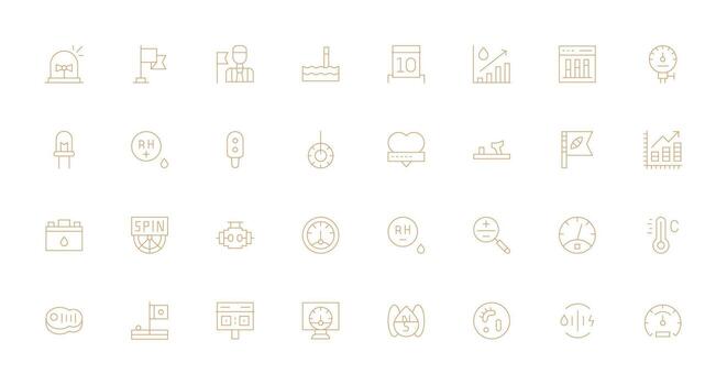 Thin Line Style Indicator Icons with 32 Vectors Multi-Purpose Icon Pack for Templates