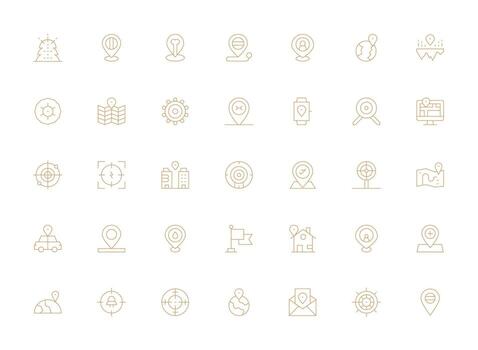 ligero línea íconos desde determinar con precisión conjunto con 35 vectores monitor icono paquete