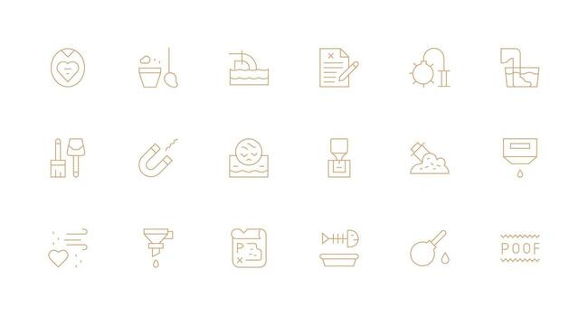 eliminación conjunto con 18 mínimo línea íconos completar icono haz para web diseño vector