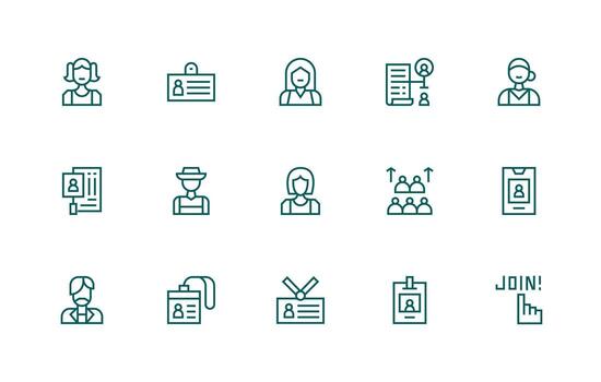 15 Regular Line Style Icons from Membership Collection Quick Access Icons for UI Development vector