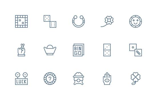 Luck Set with 15 Regular Line Icons Scalable Icon Pack vector
