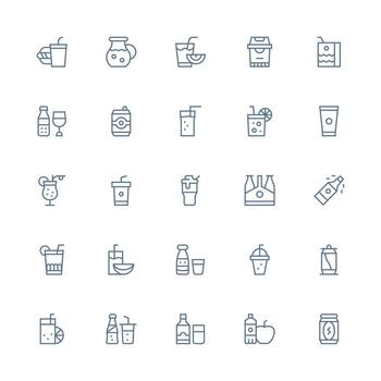 Soda Design Icons featuring 25 in Medium Stroke Outline Style Essential Icons for Rapid UI Building vector