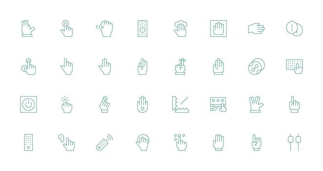 Delgado línea estilo activar íconos con 32 vectores limpiar icono conjunto icono paquete para ui proyectos