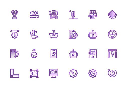 Automation featuring 24 Icons in Thick Line Line Design Scalable Icon Pack vector