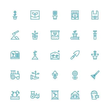 25 Icons for Cultivate in Medium Stroke Outline Format Fully Editable Icon Set for Web vector