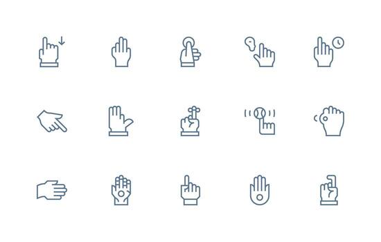 15 hacer clic íconos en regular línea estético moderno icono conjunto vector