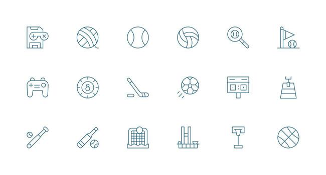 Minimal Line Style Gameplay Icons with 18 Vectors Scalable Icons for Cross-Platform Interfaces