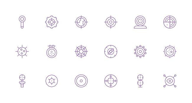 Minimal Line Style Scope Icons with 18 Vectors Lightweight Icon Series for Fast Prototypes