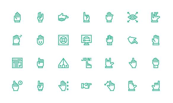 Cursor Visual Pack containing 28 Bold Line Icons Icon Set for Web vector