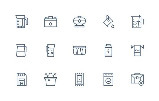 15 Regular Line Icons for Capacity Graphics Lightweight Icon Series vector