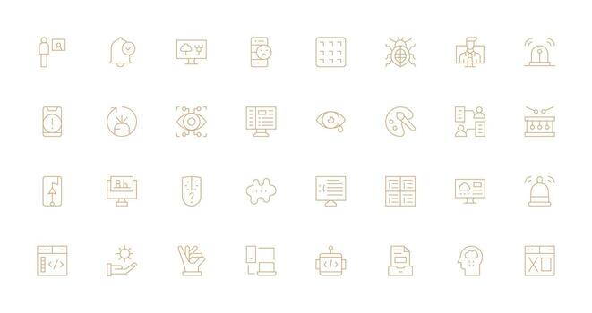 32 Delgado línea diseños para software íconos limpiar icono colección para web utilizar vector