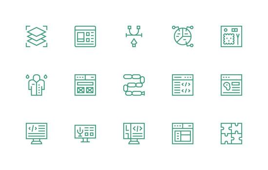 Regular Line Icons from Elements Set with 15 Vectors Pixel Perfect Icons for Modern Apps