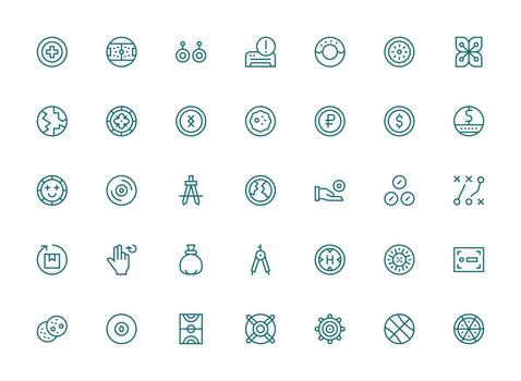 35 Icons for Circle in Regular Clean Line Format Clean Icon Set Icon Pack for UI Projects vector