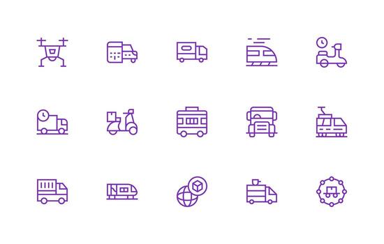 15 regular línea íconos para Rápido gráficos funcional icono serie vector
