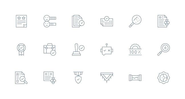 Minimal Line Icons from Quality Control Set with 18 Vectors Modern Line and Glyph Icon Series