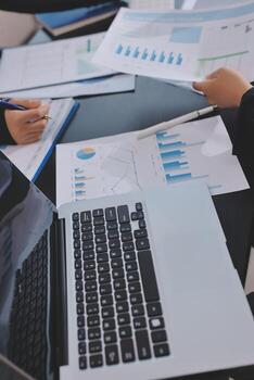Laptop and graphs during analysis session photo